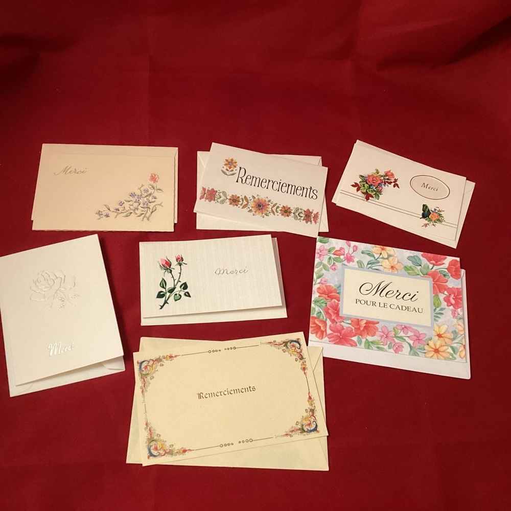 7 Merci (french) greetings card blank various sizes